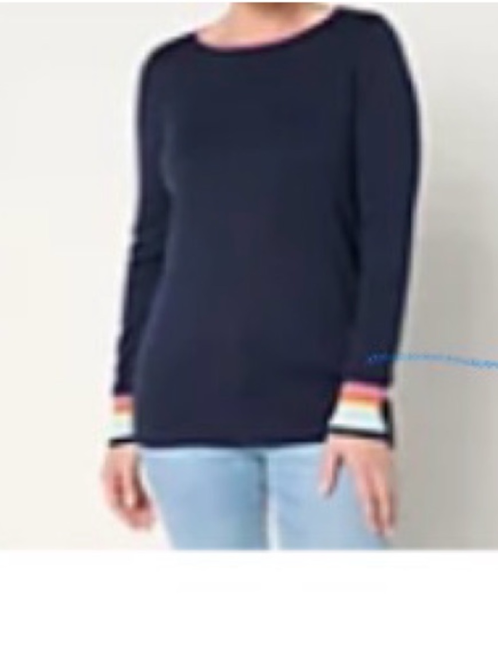 Belle by Kim Gravel Preppy
Rainbow Cuff Sweater-twilight blue-1X